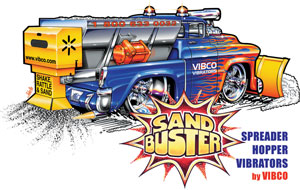 VIBCO Sandbuster Plow Truck with Spreader Hopper VIbrator